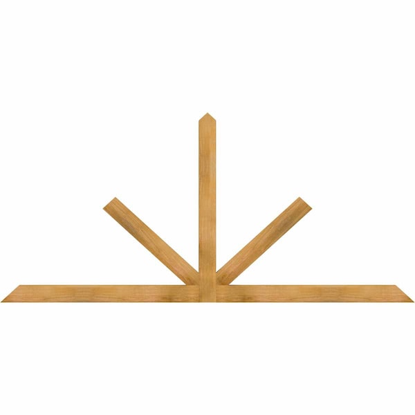 Ekena Millwork Saratoga Rough Sawn Timber Gable Bracket, Western Red Cedar, 96"W x 44"H x 2"D x 4"F, 11/12 Pitch GBW096X44X0204SAR00RWR - main